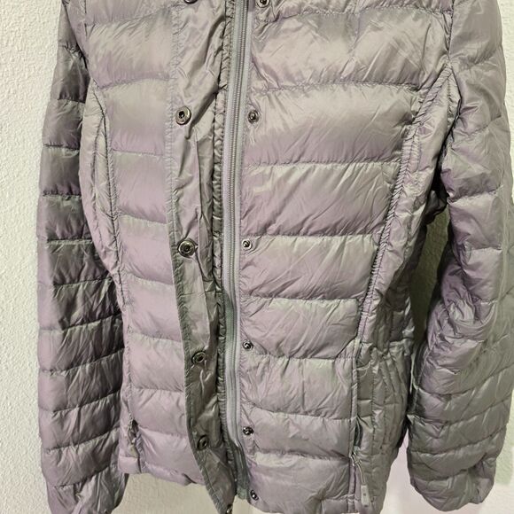 32 Degrees Hooded Jacket Women Lg Down Quilted Zip Puffer Packable Gray Gorpcore - Picture 3 of 11